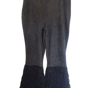 RARA AVIS BY IRIS APFEL BLACK FRINGE FAUX SUEDE STRETCHY‎ PANTS SIZE 3XL - NWT